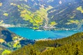 Lake Zell, German: Zeller See, at Zell am See in Austrian Alps, Austria Royalty Free Stock Photo