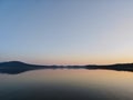 Lake Zuratkul sunset summer day Royalty Free Stock Photo