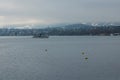 Lake of Zurich in blue fog, Sightseeing and Travelling in Switzerland