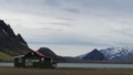 Lake ÃÂlftavatn and restaurant, it is too beauty place for stay in a tent. Royalty Free Stock Photo