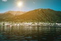 Lakefront of Queenstown City, New Zealand Royalty Free Stock Photo