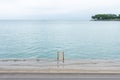 The Lakefront Trail on Lake Michigan with a Ladder in Chicago Royalty Free Stock Photo