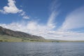 A lakefront view of Sheep mountain from Lake Hattie, Laramie, Wyoming