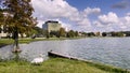 Lake Morton downtown Lakeland Florida buildings in background