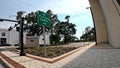 POV driving street pan S Florida Ave Bank of America Funding center sign Royalty Free Stock Photo