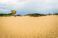 Lakes entrance beach and lifeguard rescue post Royalty Free Stock Photo