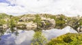 Lakes of fresh water and Norwegian fjord Lysefjord