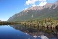 Reflection in Mirror Lakes, South Island, New Zealand Royalty Free Stock Photo