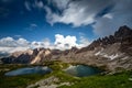 Lakes near surrounded by mountains, Dolomites, Italy