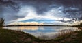 Lakes Panoramas and beautiful rainy sky, Lake Redkino, Ministerial Lakes, Kiev, Ukraine Royalty Free Stock Photo