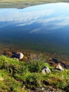 Lakes of plateau Ukok, mountain Altai