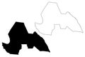 Lakes state States of South Sudan, Bahr el Ghazal Region map vector illustration, scribble sketch Lakes map