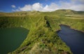 Lakes in volcanic craters on Flores island, Azores