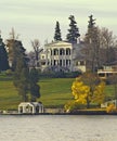 Lakeshore mansion Royalty Free Stock Photo