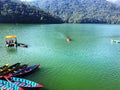 A lakeside for boating in Nepal