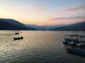 A lakeside for boating in Nepal