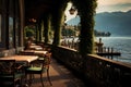 Lakeside cafe, restaurant or hotel Royalty Free Stock Photo