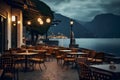 Lakeside cafe, restaurant or hotel Royalty Free Stock Photo