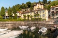 Lakeside of Colmegna with historic charming villa on lake Maggiore, municipality of Luino, Italy