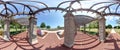 Lakeside Garden Arbor Panorama Royalty Free Stock Photo