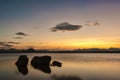 Lakeside golden hour at Gudibande, Karnataka Royalty Free Stock Photo