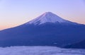 Lakeside of Kawaguchi and Mt.Fuji at dawn