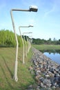 the lakeside lamppost nice structure Royalty Free Stock Photo