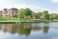 Lakeside newly built homes near urban park in America