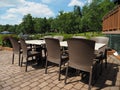 Lakeside Outdoor Patio Tables and Chairs Royalty Free Stock Photo