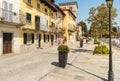 Lakeside promenade in ancient village Pella on the shore of Lake Orta, province of Novara, Italy Royalty Free Stock Photo