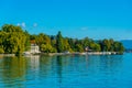Lakeside promenade of Lac Leman in Swiss town Geneva