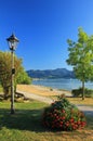 Lakeside promenade tegernsee, germany Royalty Free Stock Photo