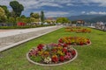 Lakeside promenade waterfront at Baveno, Lake Maggiore, Italy