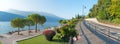 lakeside road Gardasee with stunning view to bathing area, Limone sul Garda, italy