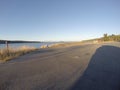 Lakeside Stop with RV Camping in Background