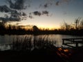 Lakeside sunset view