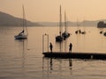 Lake - lago - Maggiore, Italy. Town of Belgirate at sunset