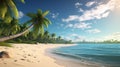 lakeside view with palm trees and blue sky