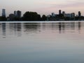 Lakeside view of the Rotterdam skyline at dusk III