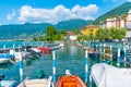 Lakeside view of Sulzano at lake Iseo, Italy Royalty Free Stock Photo