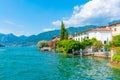 Lakeside view of Sulzano at lake Iseo, Italy Royalty Free Stock Photo