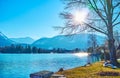 Sunny day on Wolfgangsee lake, St Wolfgang, Salzkammergut, Austria