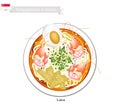 Laksa or Singaporean Spicy Rice Noodle Soup