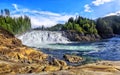 Laksforsen is a waterfall of 17 meters. Norway. Royalty Free Stock Photo