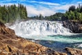 Laksforsen is a waterfall of 17 meters. Norway. Royalty Free Stock Photo