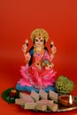 Lakshmi or Laxmi Puja,Diwali or Deepavali Celebrations Royalty Free Stock Photo