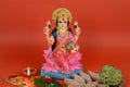 Lakshmi or Laxmi Puja,Diwali or Deepavali Celebrations Royalty Free Stock Photo