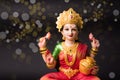 Lakshmi or laxmi puja on diwali festival Royalty Free Stock Photo