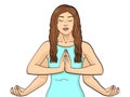 Lakshmi a woman with four hands in Hinduism. Pose in yoga. isolated object on white background. Vector illustration