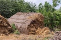 Straw shelter filled with fodder, Lakundi, Karnataka, India